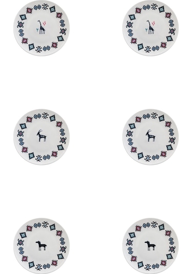 Porser Porselen Hitit Pasta Tabağı Takımı 21cm 6 Parça Tvl6pstprs1234 Çok Renkli