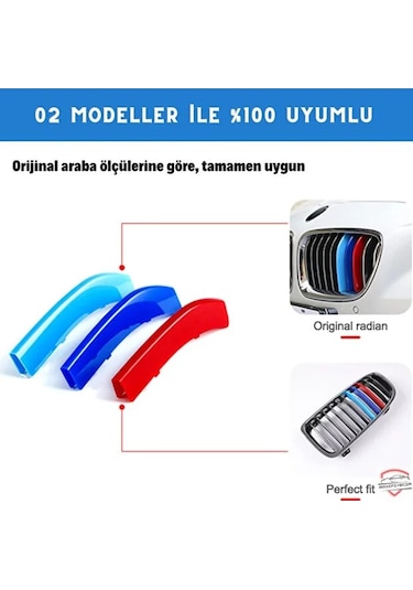Bmw F10 2013-2018 Makyajlı Kasa Böbrek Şeridi 3 Renk 10 Rods