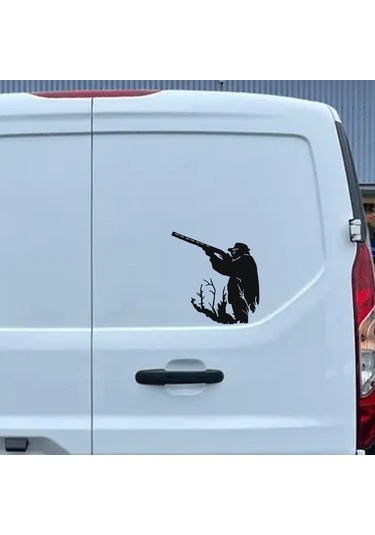 Avcı Sticker - Av Sticker - Hunter Sticker - 30cmx30cm - Siyah