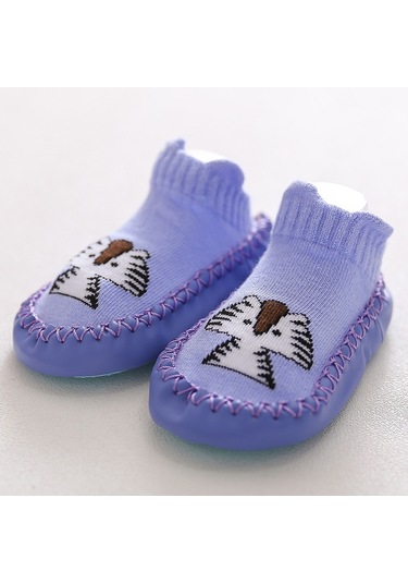 Uıowoo Bebek Yer Çorapları-kaymaz Yumuşak Tabanlı, 0 Pamuk, Sevimli Hayat Desenli - İlk Adım Ve Ev İçim Kullanım İçin Pd001-mor