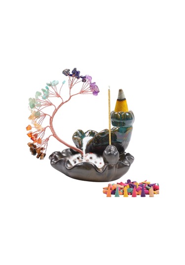 Dofolink Seramik Akıntı Kendi, Manzaralı Suş Efekti Koku Dağıtıcı, Stres Azaltıcı, Ev Ofis Yoga Odası İçin Aromatik Küllü Tütsü Tutucu