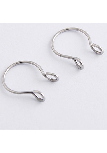 Gümüş Zarif Sahte Sahte Septum Yüzük Paslanmaz Çelik 14k Dolu 20 Ölçer 8mm Çapı Gümüş