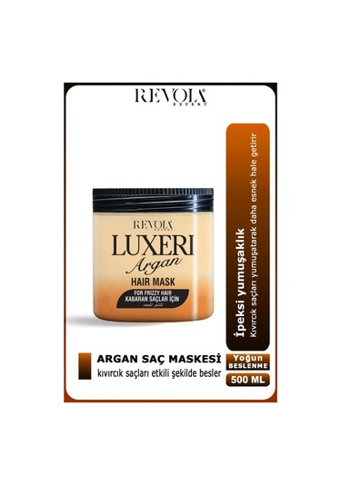 Revola Luxeri Kabaran Saçlar İçin Tuzsuz Saç Maskesi 500 Ml Argan
