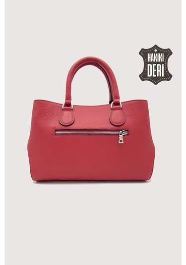 Hakiki Deri Kırmızı Kadın Kol Çantası Uzun Askılı Smr7666 Kırmızı