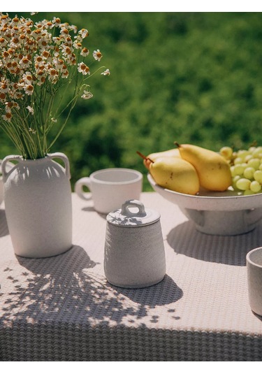 Sl Home Kapaklı Seramik Beyaz 400 Ml Şekerlik 237885343 Beyaz