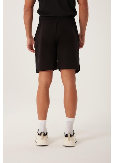 Erkek Golf Nakışlı 2 Iplik Şort Siyah