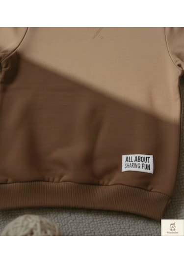 Minibohe Erkek Çocuk Sweatshirt Kahve Kahverengi