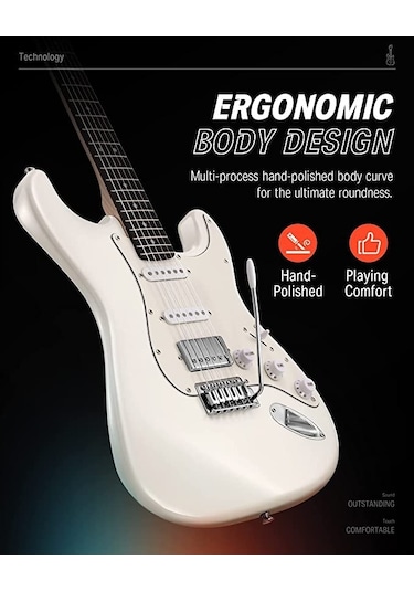 Donner Dst-152 Full-size St Elektro Gitar Seti Beyaz