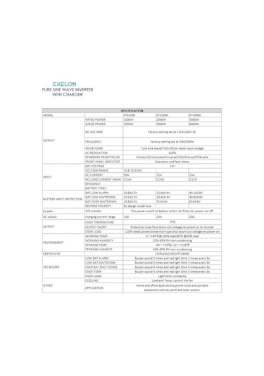 Exelon Tam Sinüs Şarjlı 2000w 12v Ups İnverter