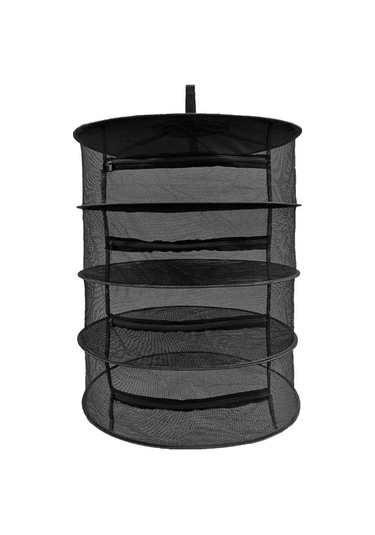 Wezone "4 Katmanlı Fermuarlı Kurutma Filesi - Otlar, Çiçekler Ve Bakliyatlar İçin Pratik Çözüm" Siyah