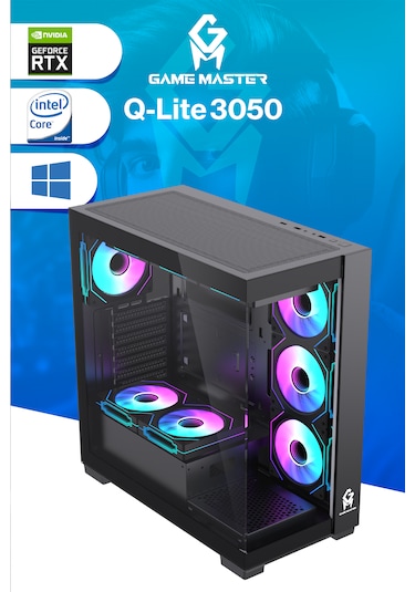 Game Master Qlite-3050 i3-12100F 32 GB 512 GB M.2 SSD RTX 3050 Free Dos Masaüstü Oyuncu Bilgisayarı