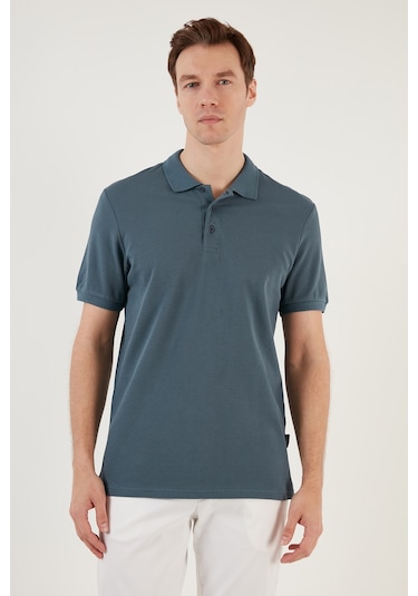 Buratti Pamuklu Regular Fit Düğmeli Erkek Polo Yaka T Shirt 5902127 Petrol