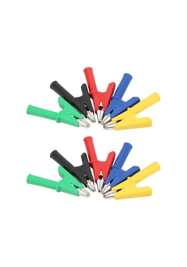 Yunboo 60049 Modeli Islak Muayene Klipsi, 10a Akım, 10mm Açılış, 4mm Muz Soketi, Pvc-ıslak, Mavi-kırmızı-siyah-sarı-yeşil Renkler, Elektrik Projeleri Ve Akü Testleri İçin