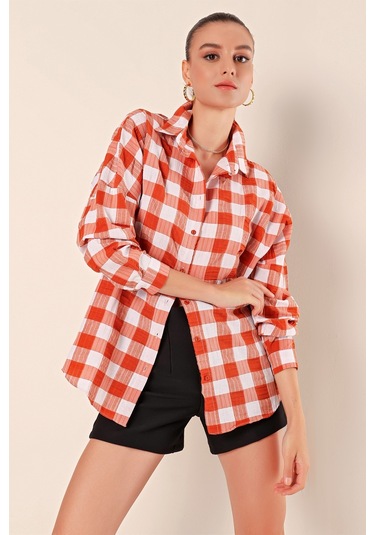 Bigdart 3900 Oversize Uzun Basic Gömlek - Taba 001