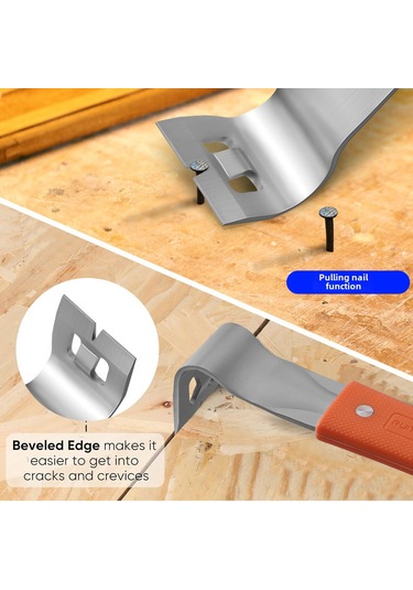 Kosona Çelik Palet Çekici, Kauçuk Kaymaz Korku Kolu, Çivi Çekici, Ahşap İşleri Ve Tadilatlar İçin Çok Fonksiyonlu Scraper Mavi