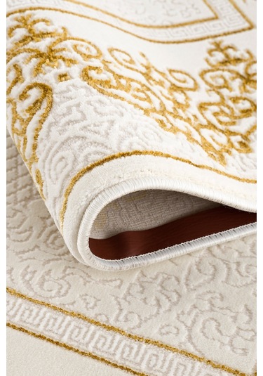 Efsun Krem Gold Modern Salon Ve Oturma Odası Halısı