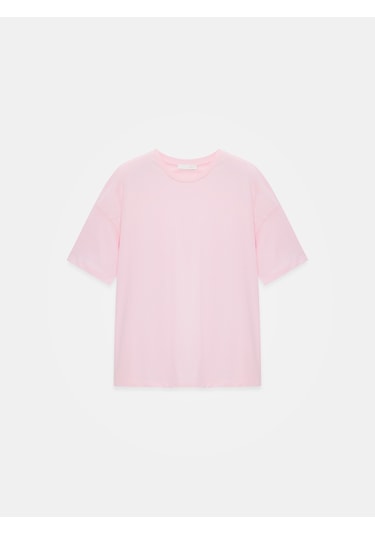 Dilvin 3683 Basic T-shirt-toz Pembe Toz Pembe