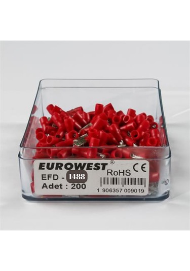 Eurowest 0,50-1,50mm Dişi Faston Tip İzoleli Kablo Ucu 1 Kutu 200 Adet