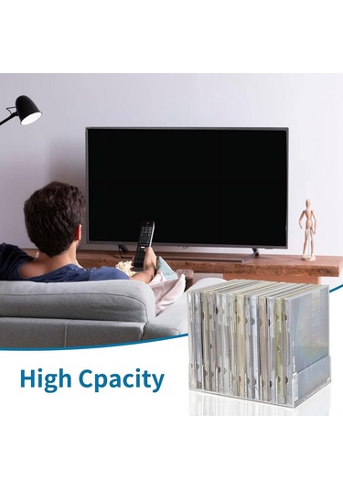 Reedark 4 Parça Şeffaf Akrilik Cd Organizatörü - 14 Cd Kapasiteli, Kompakt Ve Dayanıklı Şeffaf