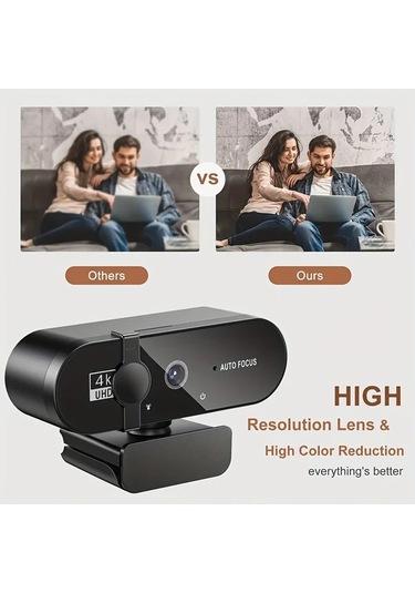 Xuweiwei 2k 4k Webcam Geniş Açılı Gizlilik Kapağı Ve Mikrofonlu Bilgisayar Kamerası