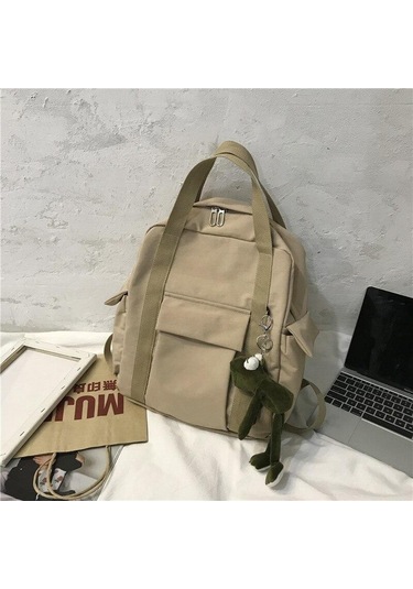 Haki Katı Kadın Sırt Çantası Çantası Genç Kızlar İçin Omuz Seyahat Çantası Sırt Çantaları Kanvas Sırt Çantası Haki