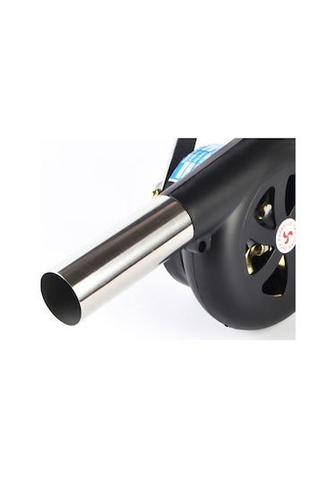 Yaleker El Tipi Kamp Ocağı Üfleyici - Manuel Kollu Metal Barbekü Fanı Siyah