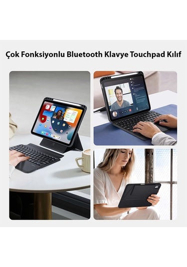 Dux Ducis iPad Uyumlu 10 2022 Kablosuz Bluetooth Klavye Touchpad Kılıf