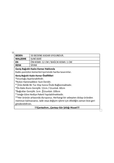 Çantachım Geniş Bağcıklı Kadın Kemeri Seti Kahverengi - Siyah