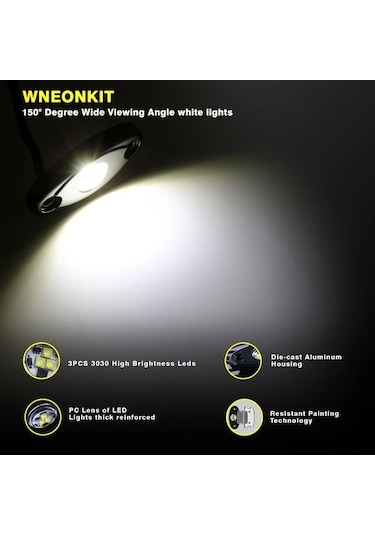 Dashanshop 4'lü Yeşil Led Rock Işıkları Toz Geçirmez Neon Underglow Utv Atv Kamyon