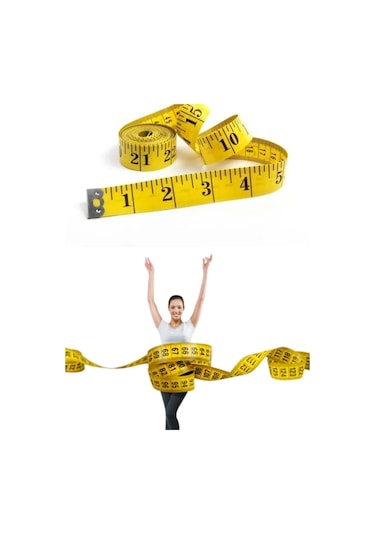 Mezura Vücut Ölçüm Beden Ölçmek İçin Mezura Klasik Terzi Mezurası 150 Cm Mezura Tekstil Renkli