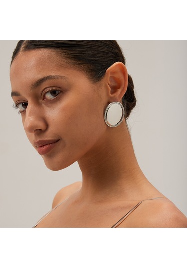 18 Ayar Altın Paslanmaz Çelik Kakmalı Elmas Cilalı Disk Küpeler Altın Kaplama Büyük Küpeler Net Ünlü Küpeler Diğer