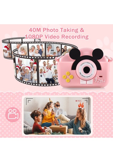 Vkemall Çocuklar İçin Renkli Dijital Kamera - 20mp Lens, 2.0" Ips Ekran, 1080p Video, Çekim/oynatma, Dahili Li-pol Batarya, Sarı