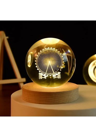 Dönme Dolap Tasarımlı Işıklı Cam Küre Diğer