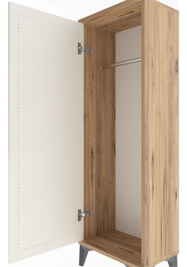 Arges Dolap Tek Kapaklı Tek Askılı 44x30x134 Çam-aytaşı Çam