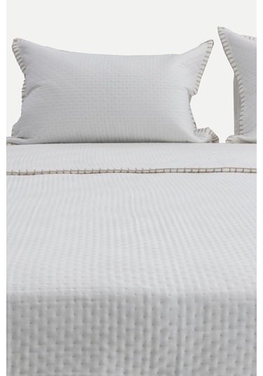 Koza Home Patara Beyaz Çok Amaçlı %100 Pamuk Çift Kişilik Yatak Örtüsü 240x Beyaz