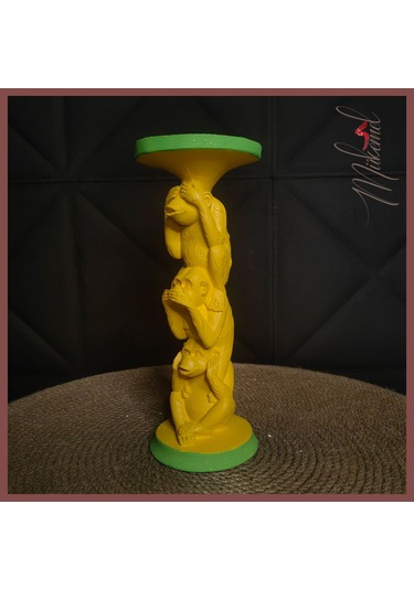 Renkli Üç Bilge Maymun Mumluk Kötülük Duymayın, Görmeyin, Konuş