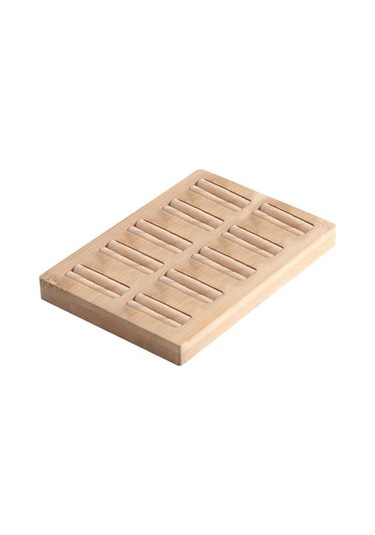 Trendooze Yüzükler Yuva Tutucu Tepsisi Stylea-10 Sergileme Mücevher Küpe E Düzenleyici Bej Ahşap 10 Gn