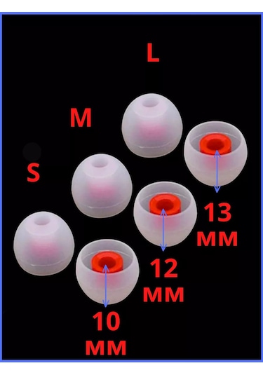 Discount Store Kulaklıklar İçin Evrensel Kulak Yastıkları 3 Çift S, M, L 241878483 Kırmızı