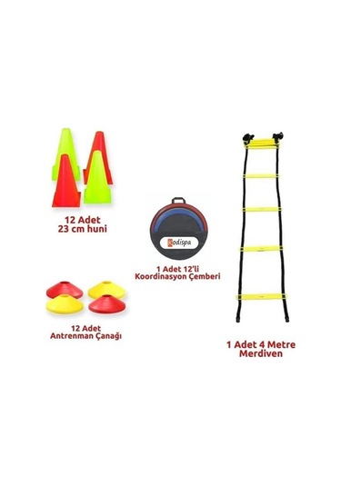 Kodispa Antrenman Seti 23'cm Hunili Çok Renkli