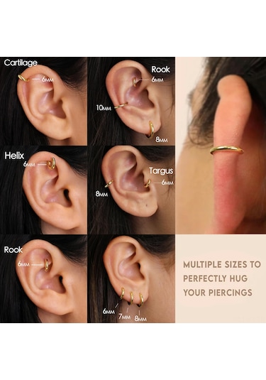 Kangvka 14k Altın Kaplama Zirkon Taşlı Kadın Küpe Seti - 4 Çift Farklı Stiller Loop Ve Stud - Günlük & Resmi Etkinlikler İçin Gold