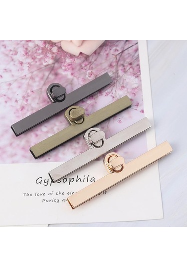 Koyu Kahverengi 1 Adet Vintage Çanta Metal Toka Dönüş Kilitleri Büküm Düğmesi Diy Çanta Aksesuarları