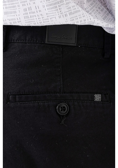 Siyah Pamuklu Likralı Yan Cepli Comfort Fit Rahat Kesim Casual Pantolon 1003235154-siyah Siyah