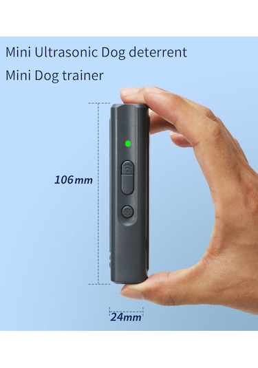 Hallow Ultrasonik Köpek Kovucu Usb Şarj Edilebilir Köpek Sürücü Gri