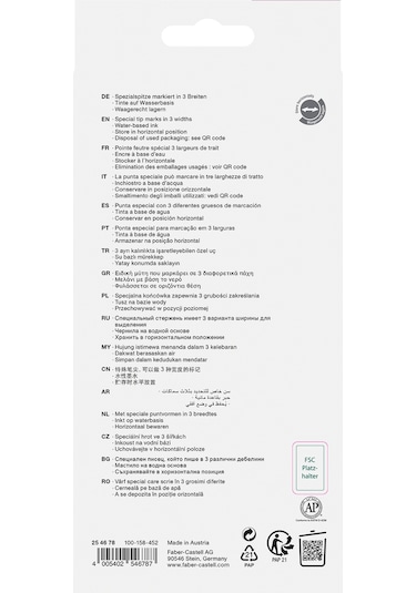 Faber-Castell Fosforlu Kalem Seti 8’li, Pastel Renkler, Su Bazlı Mürekkep, Kesik Uç, 3 Farklı Çizgi Kalınlığı Çok Renkli