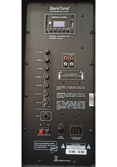 Baretone Max-12mhwr Taşınabilir Hoparlör,2 Xkablosuz Mikrofon,mp3