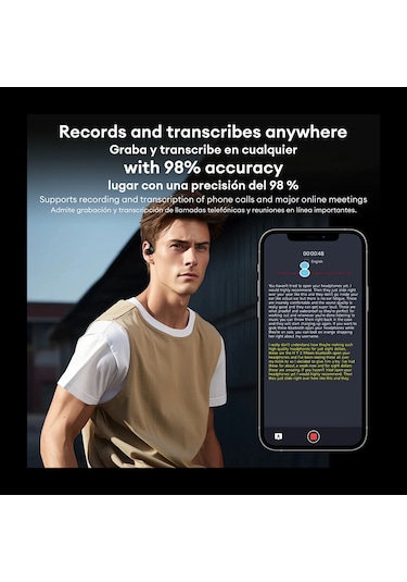 Folinda Jm13 Açık Kulaaklı Bluetooth Kulaklık: Aı Akıllı 144 Dil Çevirici, Gürültü Engelleme, Spor Ve Müzik İçin 24 Saat Pil, Ipx5 Su Geçirmez Siyah