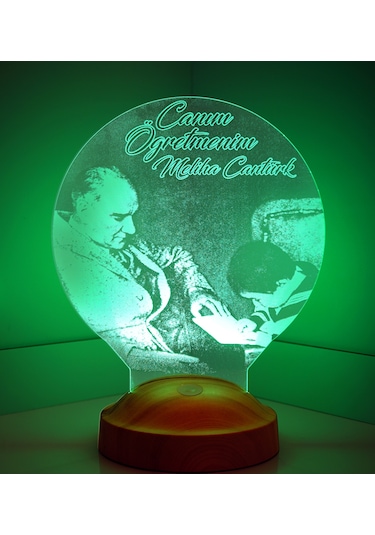 Canım Öğretmenim Atatürk, Öğretmenler Günü Hediyesi, Mezuniyet Hatırası Hediyesi, Kişiye Özel Lamba