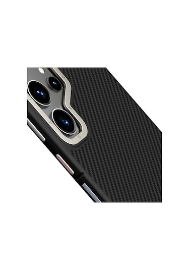 Galaxy S24 Ultra Kılıf Magsafe Şarj Özellikli Aramid Fiber Youngkit 600d Kevlar Serisi Kapak Siyah