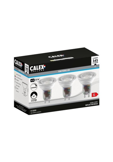 Led Reflektör Lamba - Calex - Gu10 - 4,9 W - 345 Lm - 2700 K - Değişken Yoğunluk - Krom Çok Renkli