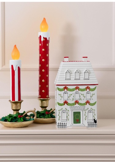 The Mia Dekoratif Led Işıklı Yılbaşı Mumu 18x18x51 Cm 1 Adet